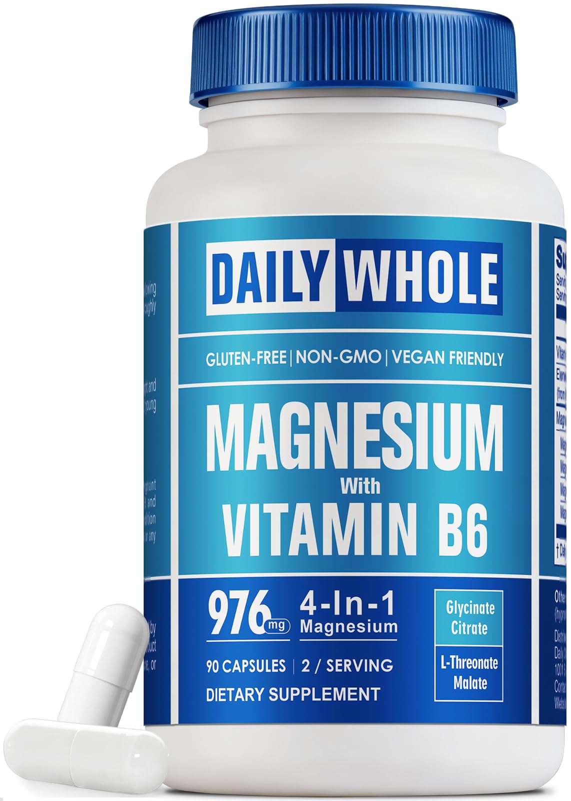 Bottle of Magnesium Glycinate 4-in-1 Complex for Women with 976mg magnesium blend
