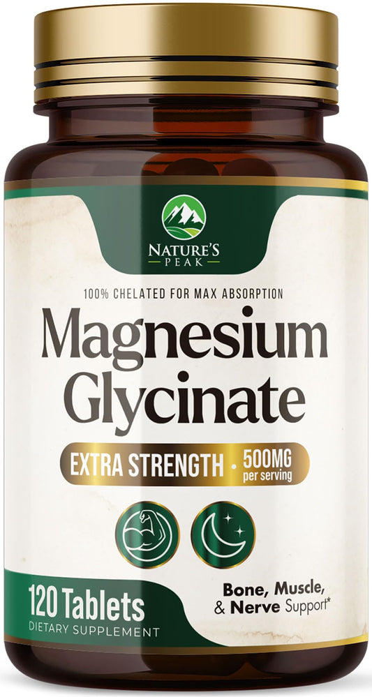 Magnesium Glycinate 500mg bottle label