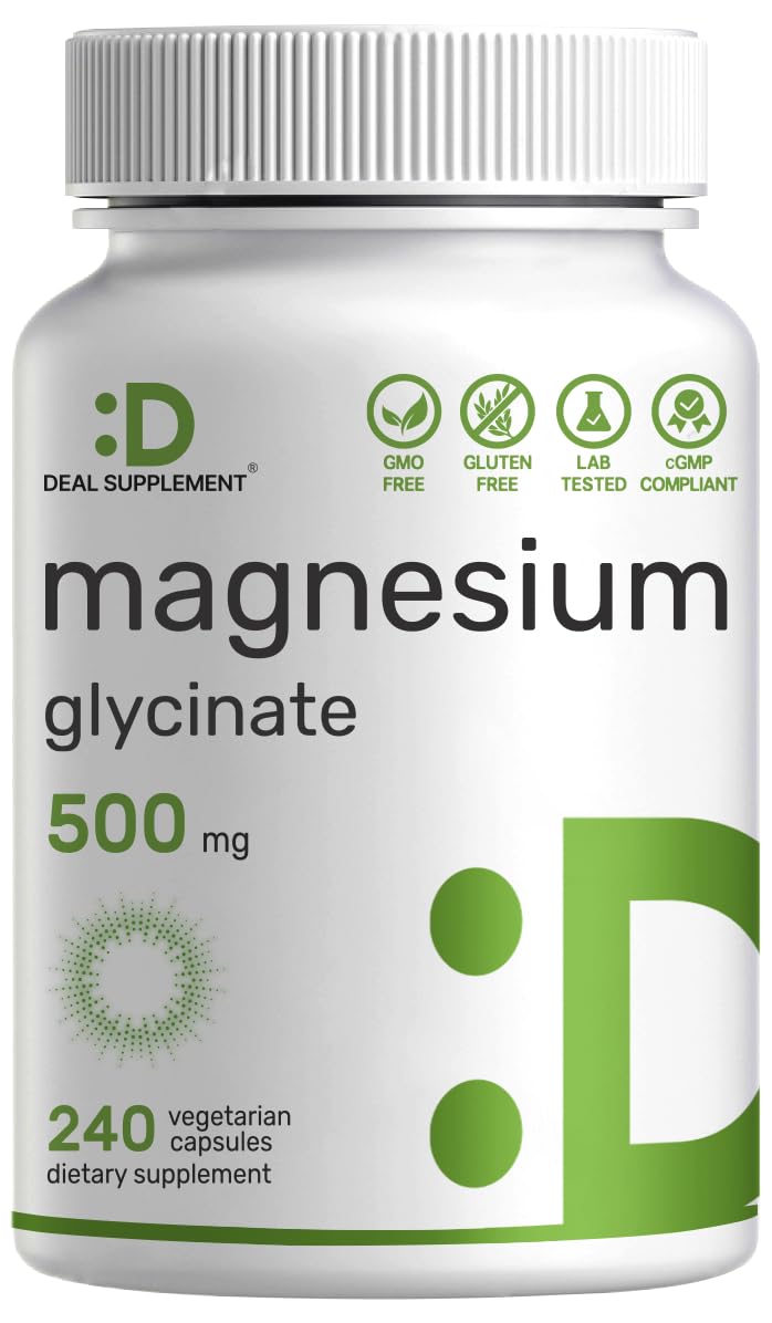Magnesium Glycinate 500mg bottle front label