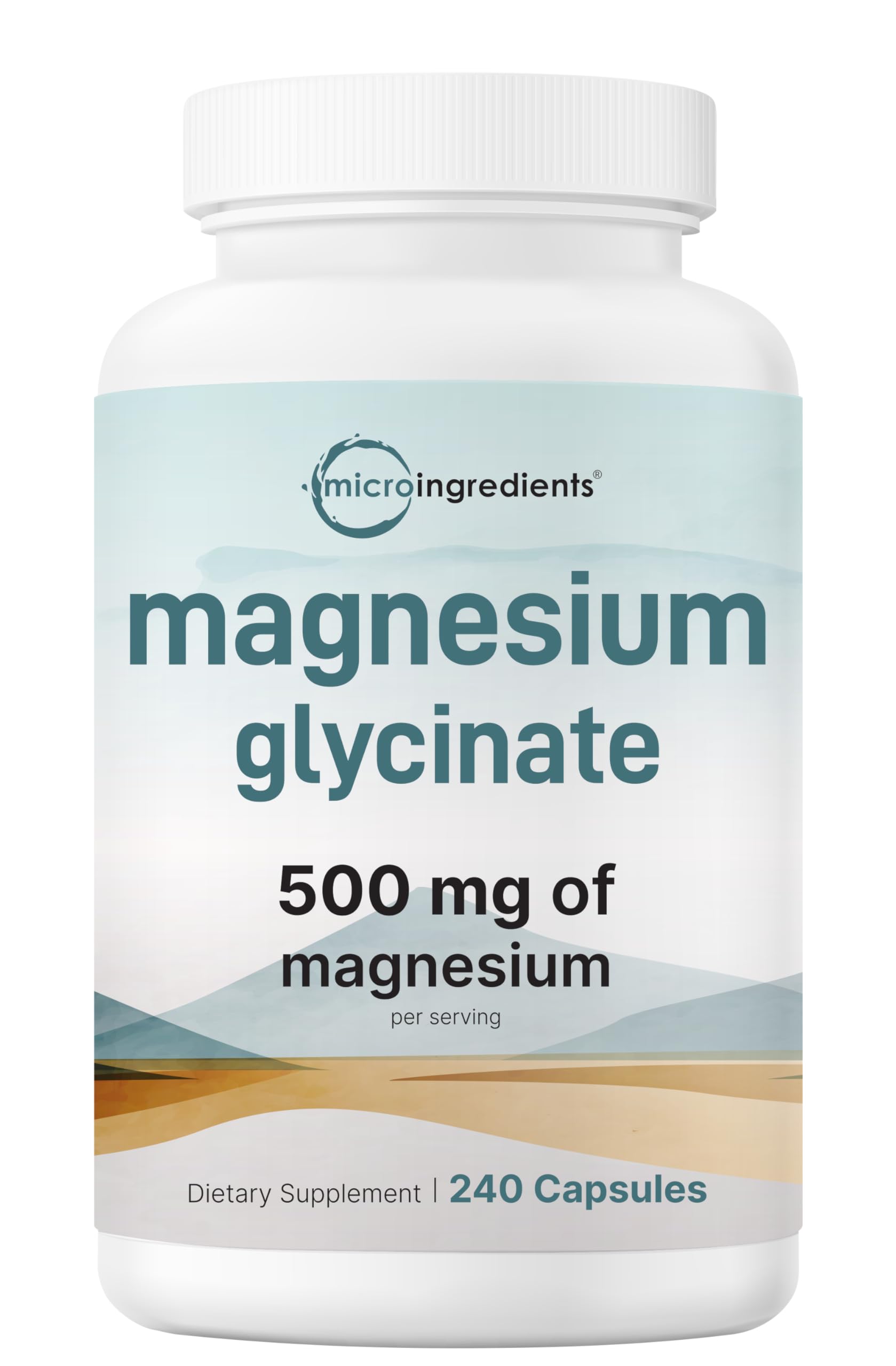Bottle of Magnesium Glycinate 500mg capsules