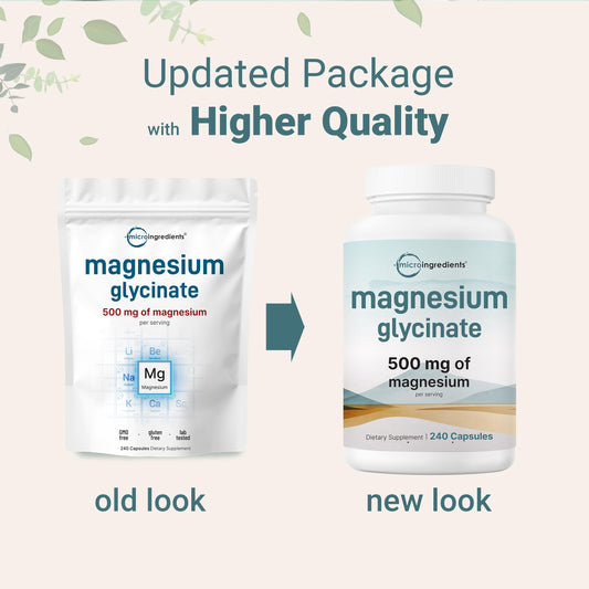 Close-up of magnesium glycinate capsules