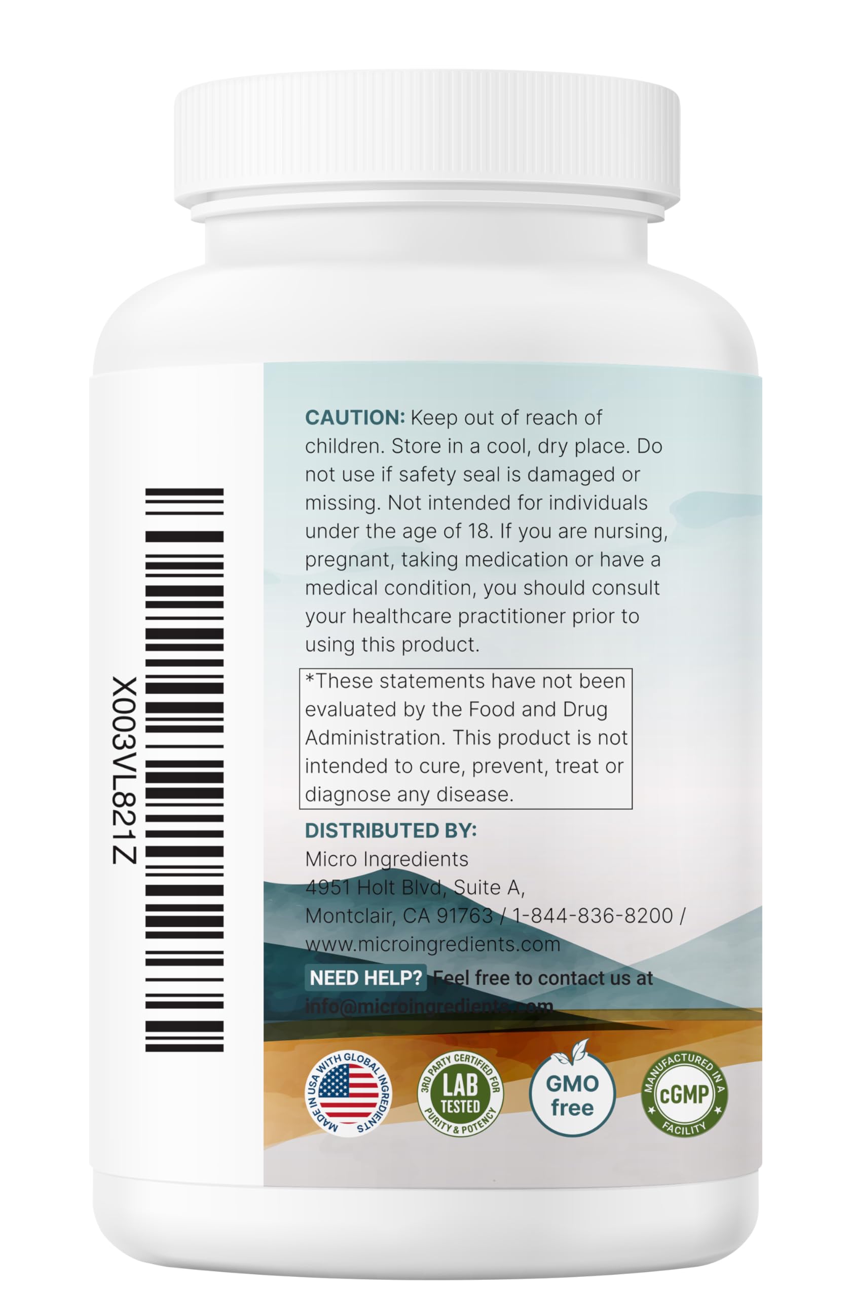 Product label reading Magnesium Glycinate 500mg