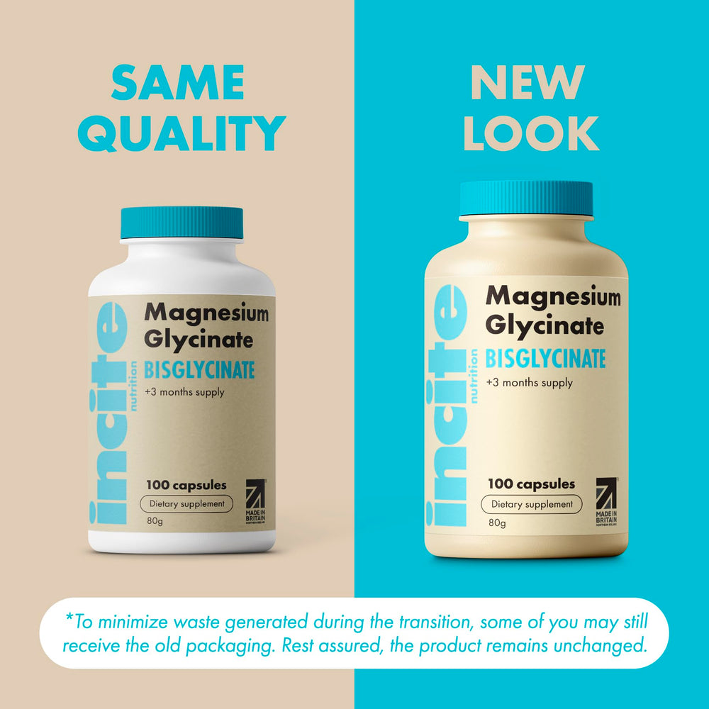 Close-up of vegan, gluten-free magnesium glycinate capsules