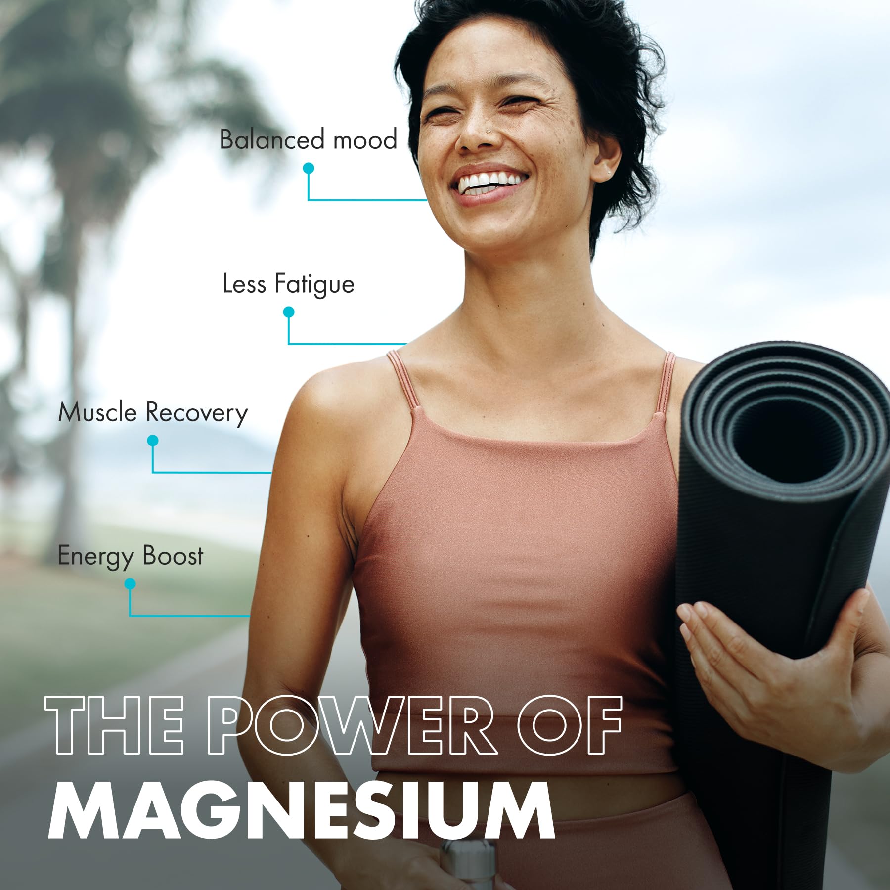 Label showing 500mg magnesium glycinate per tablet - 100 tablets per bottle
