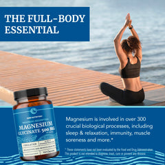 Supplement facts label for Magnesium Glycinate 500mg