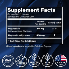 Close-up of Magnesium Glycinate 500MG capsules