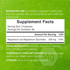 Chelated magnesium glycinate 500mg graphic