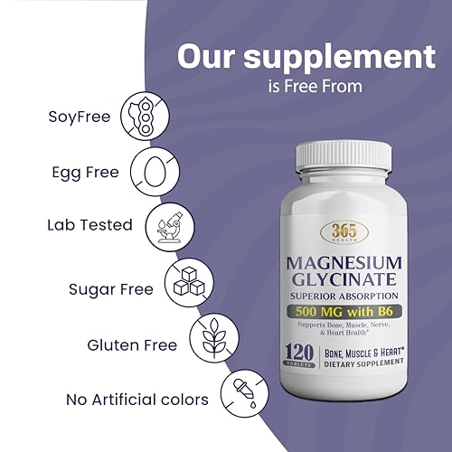 Close-up of magnesium glycinate 500mg tablets