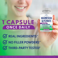 360 vegan capsules packaging for Magnesium Glycinate 500mg
