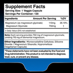 Close-up of magnesium glycinate capsules