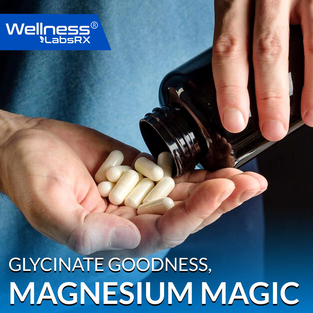 Magnesium Glycinate 750mg bottle back label with dosage information