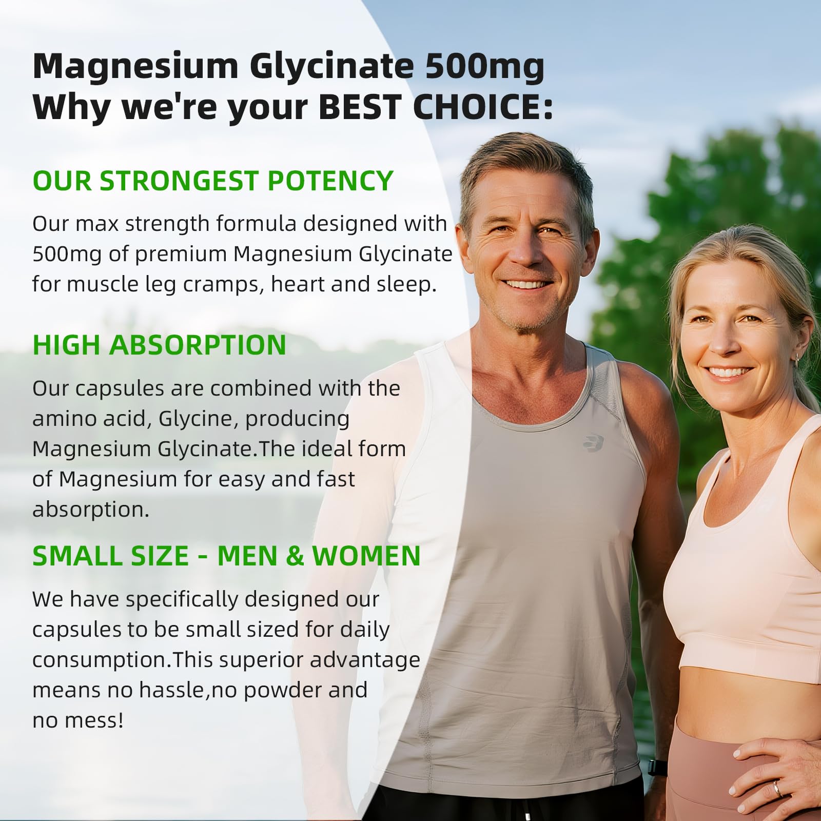 Packaging showing 120-count bottle of Magnesium Glycinate softgels
