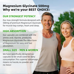 Packaging showing 120-count bottle of Magnesium Glycinate softgels