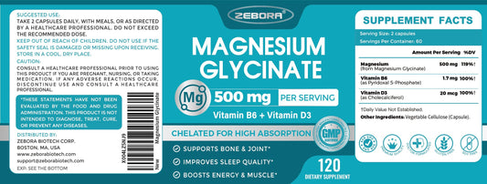 Magnesium glycinate capsules showing size and shape