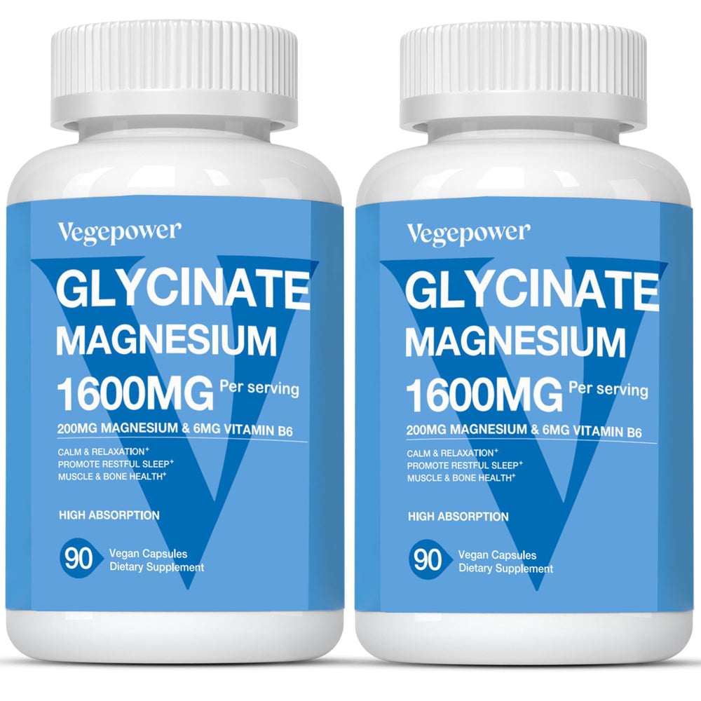 Hero image: Magnesium Glycinate Capsules, 200mg per capsule, 180 vegan caps