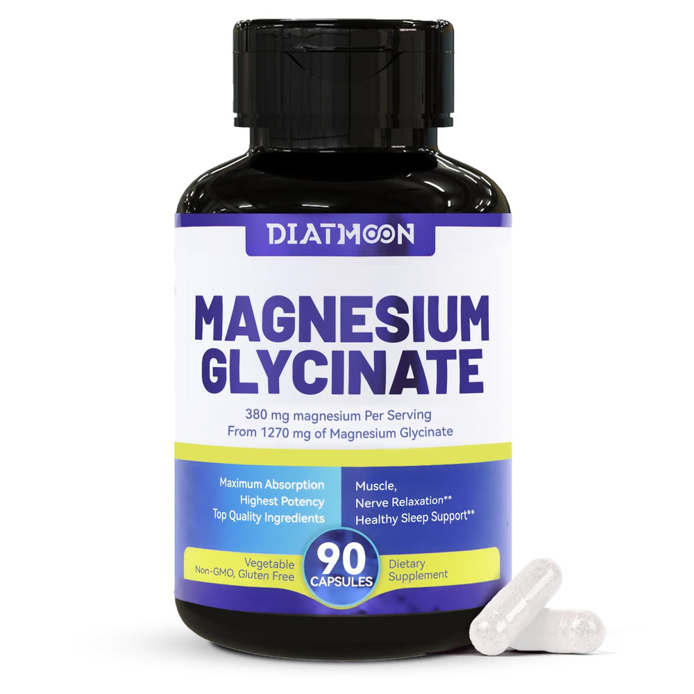 Bottle of Magnesium Glycinate Capsules 380mg