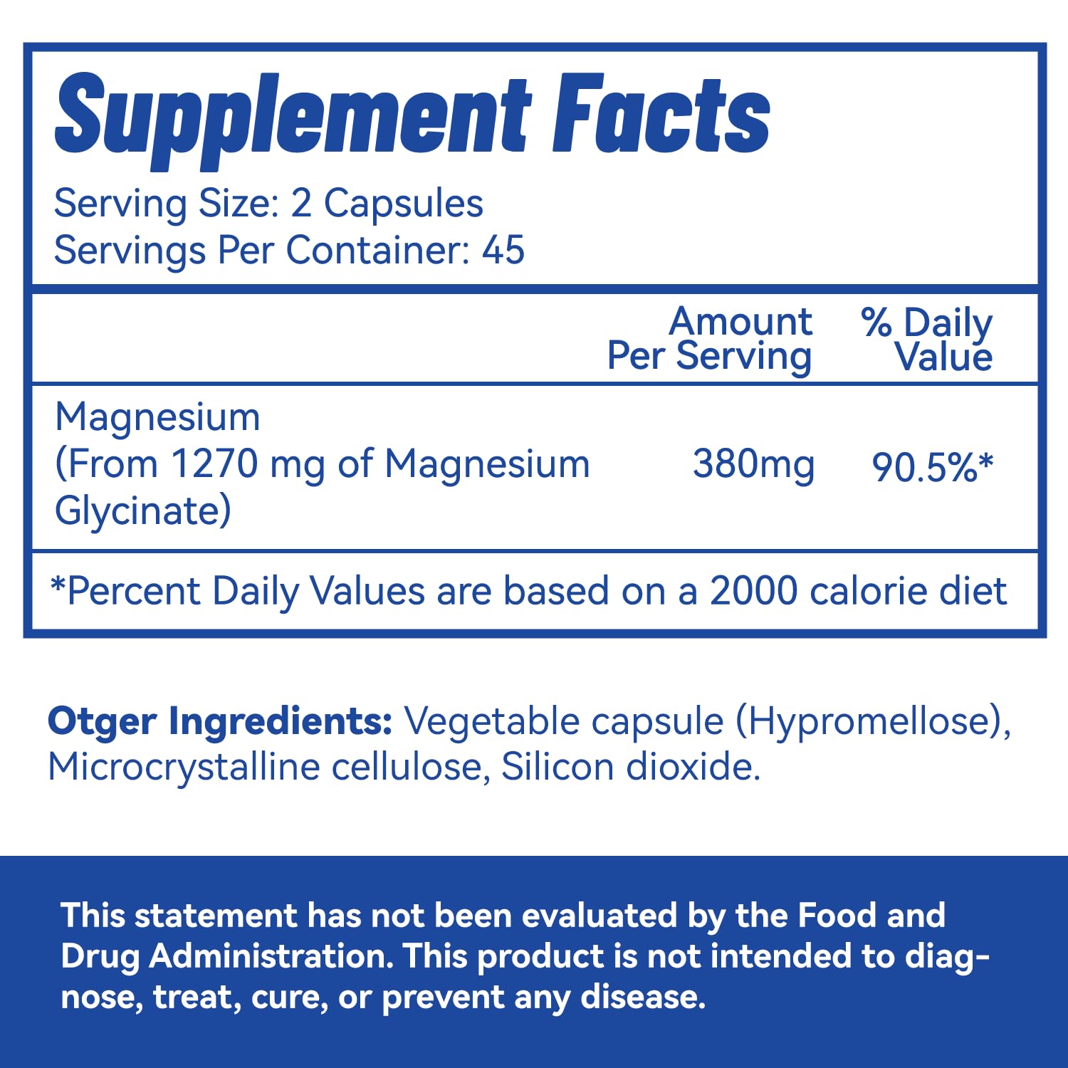 Close-up of magnesium glycinate capsules