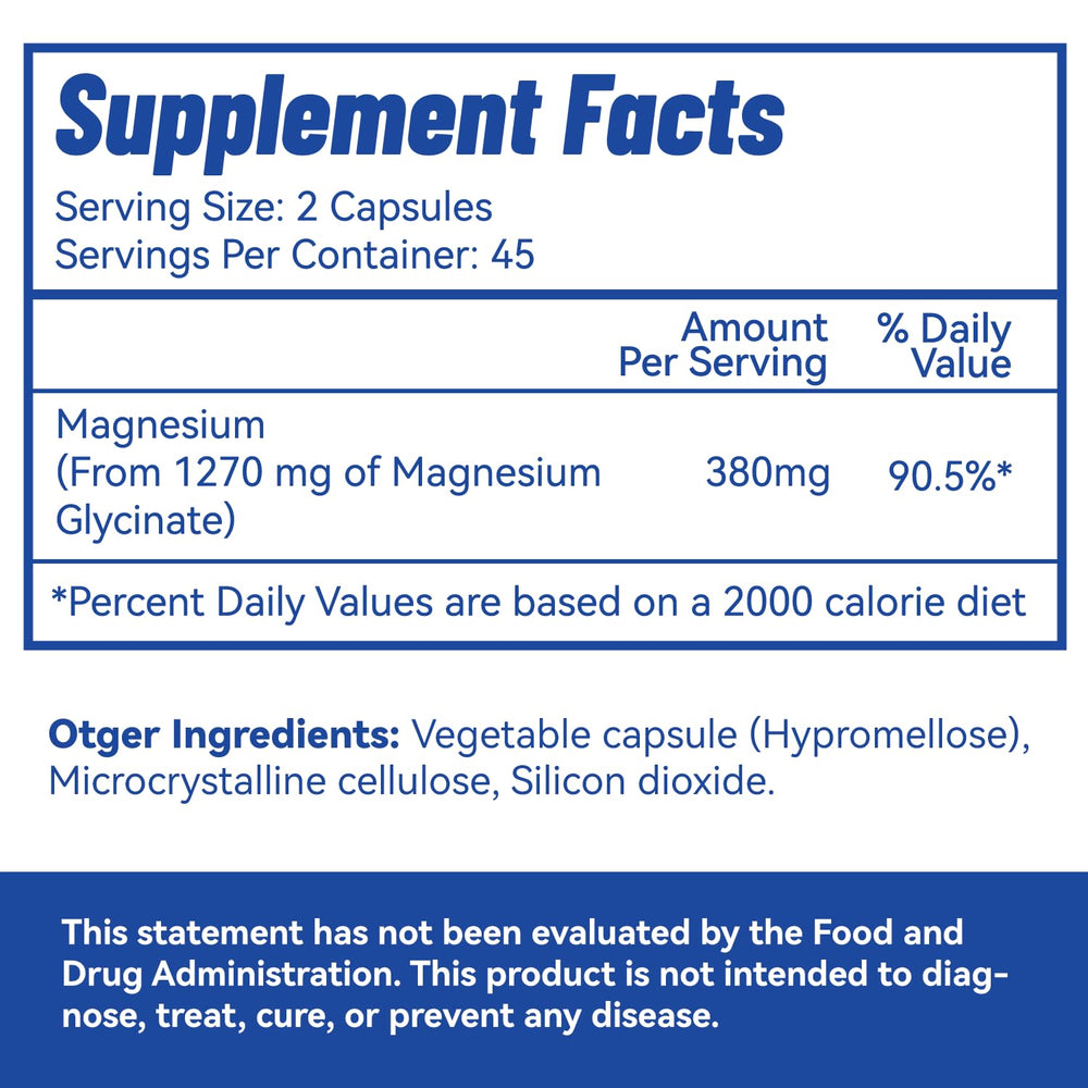 Close-up of magnesium glycinate capsules