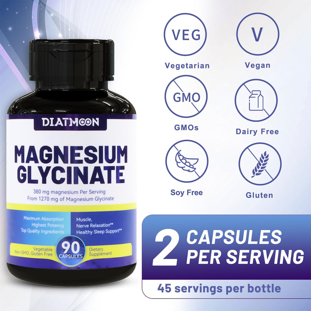 Vegan, gluten-free magnesium glycinate capsules