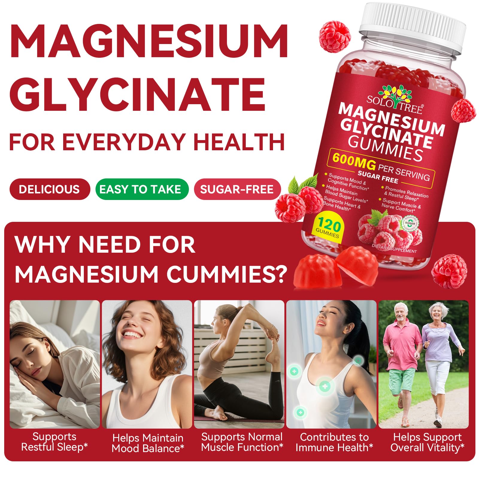Close-up of sugar-free, non-GMO magnesium glycinate chewables