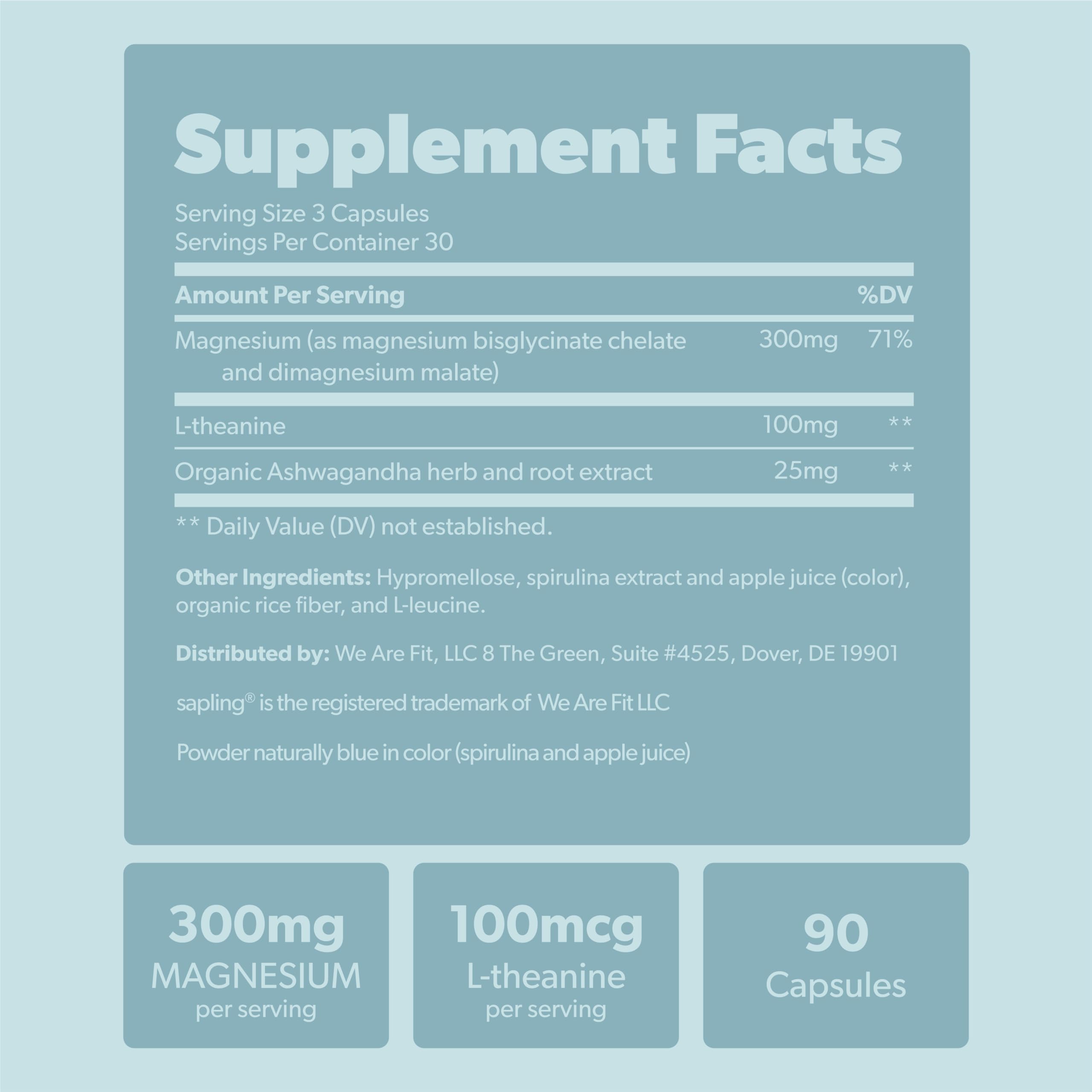 90 vegan capsules of Magnesium Glycinate Complex