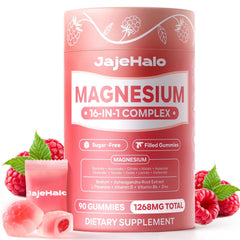 Bottle of Magnesium Glycinate Gummies with raspberry flavor label