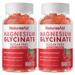Front view of Magnesium Glycinate Gummies 1000mg 120-count strawberry two-pack