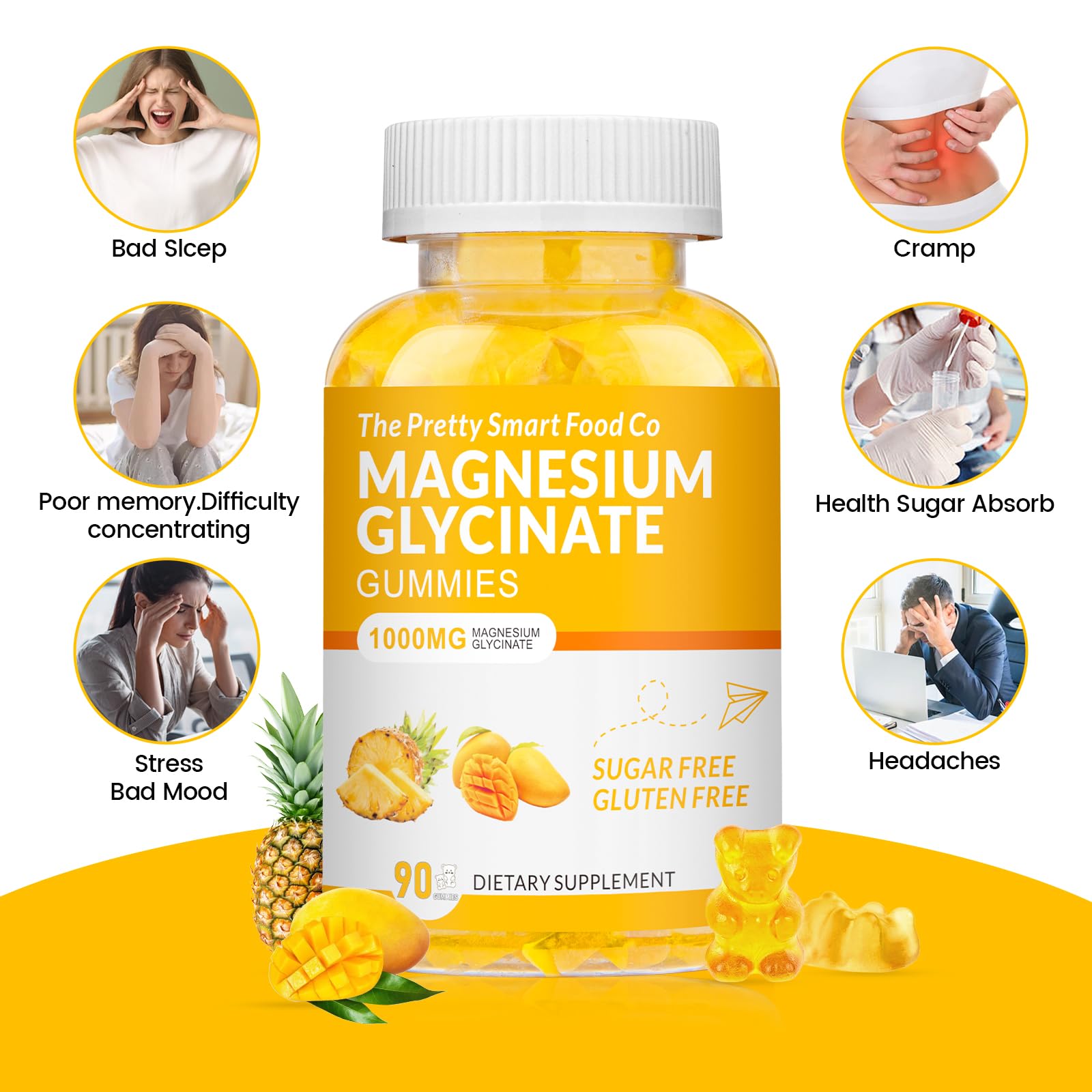 Close-up of bottle label showing 1000mg magnesium per serving