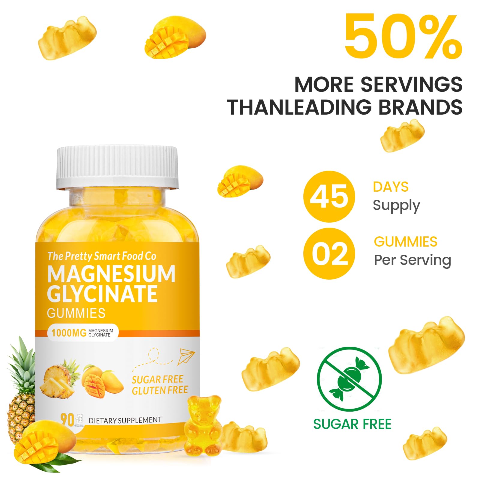 Vegan, gluten-free, sugar-free gummy packaging highlights ingredients