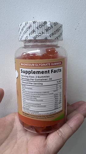 Nutrition facts panel for Magnesium Glycinate Gummies
