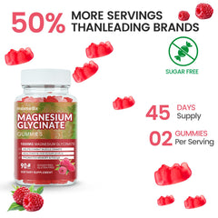 90-count raspberry magnesium glycinate gummies bottle