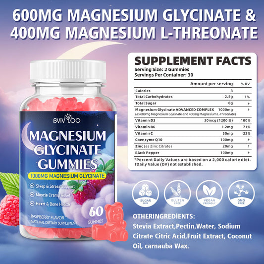 Close-up of ingredients: magnesium glycinate, D3, B6, and CoQ10