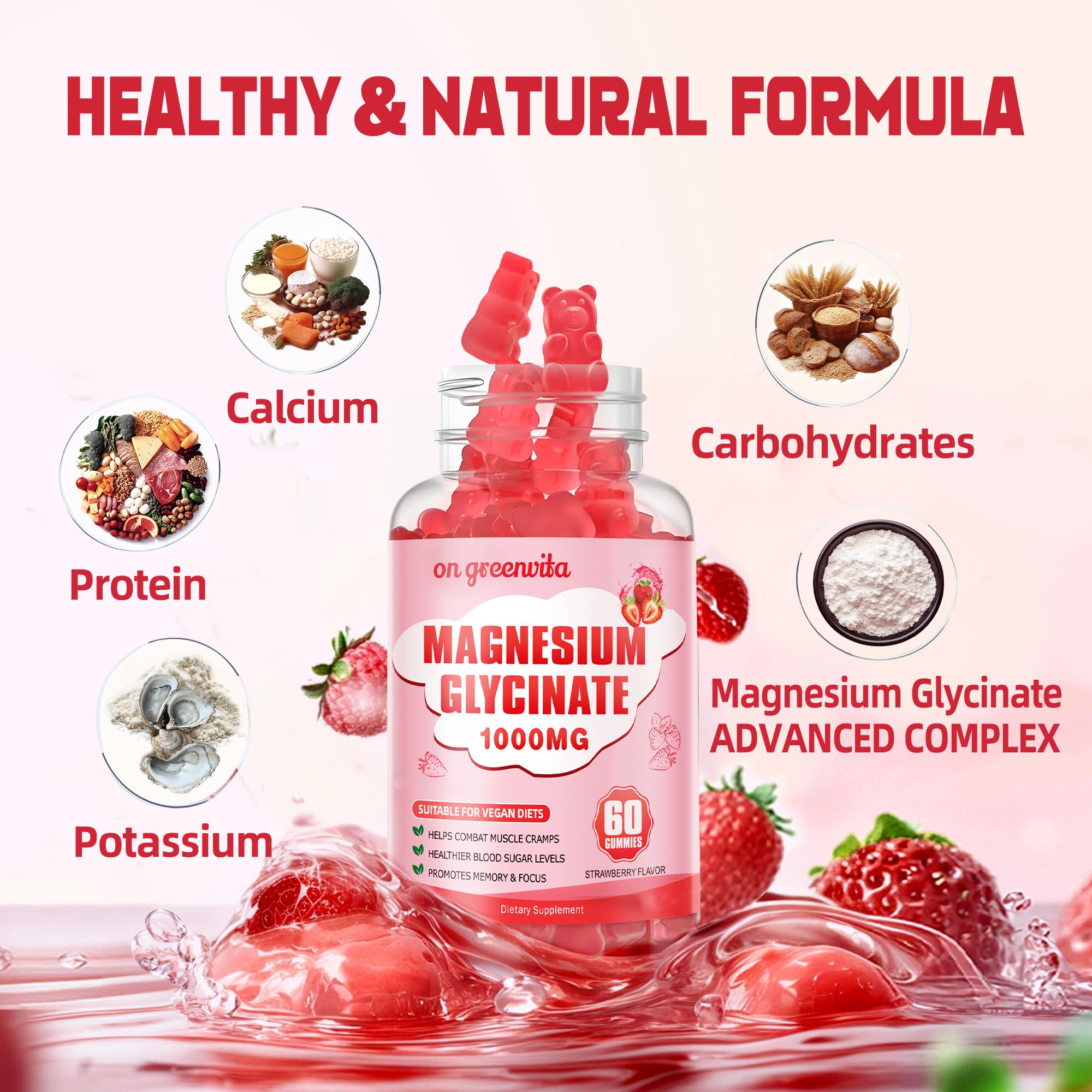 Label showing 1000mg magnesium glycinate per serving