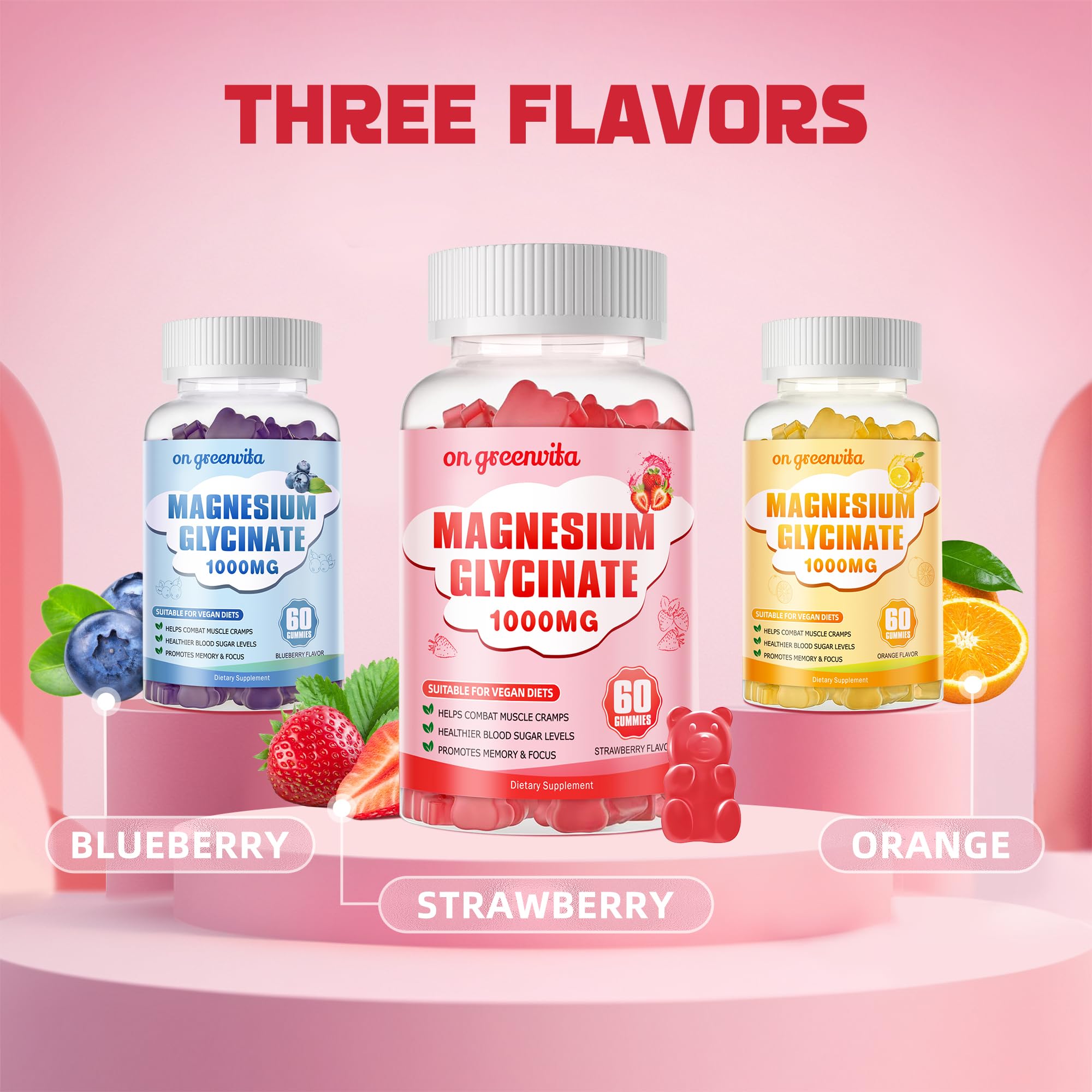 Serving of strawberry gummies ready to enjoy