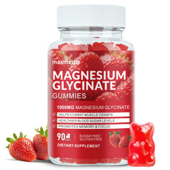 Magnesium Glycinate Gummies 1000mg strawberry flavor bottle front