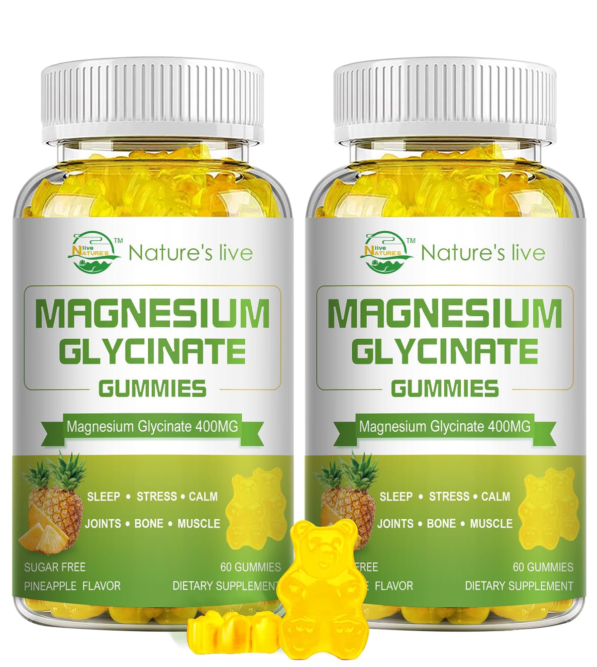 Bottle of sugar-free magnesium glycinate gummies
