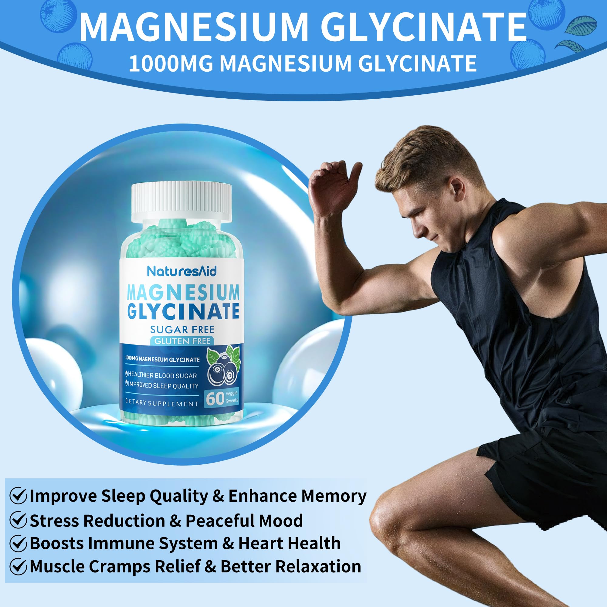 Two-pack box packaging for magnesium glycinate gummies
