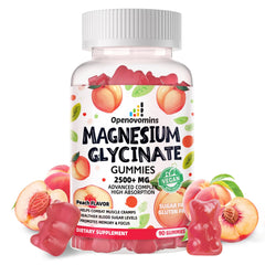 Bottle of Magnesium Glycinate Gummies 2500mg - Peach flavor