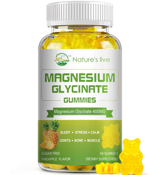 Gummies ingredients panel showing magnesium glycinate and magnesium L-threonate