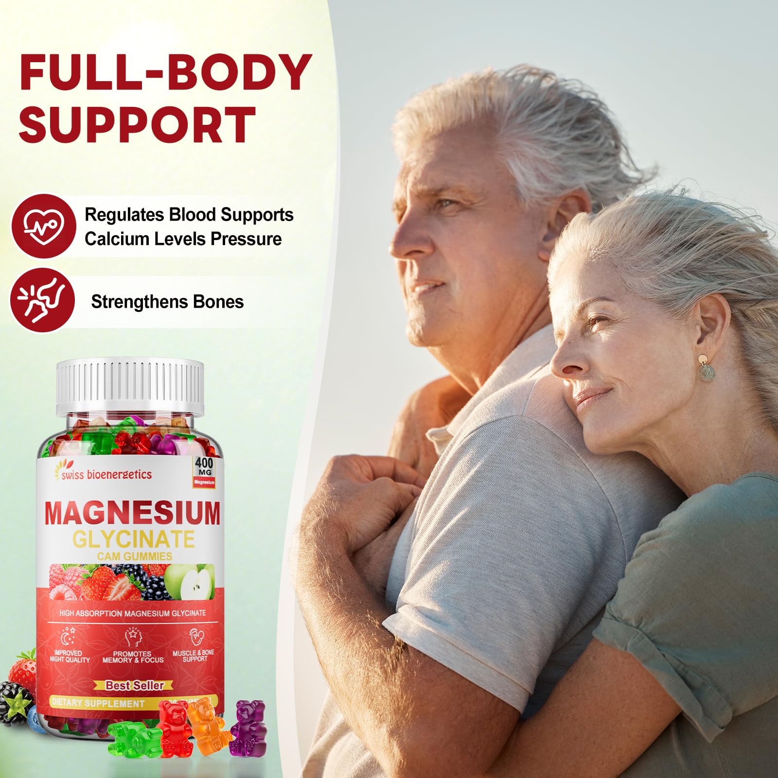 Vegan, sugar-free Magnesium Glycinate Gummies packaging