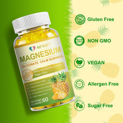 Sugar-free and vegan label on Magnesium Glycinate Gummies packaging
