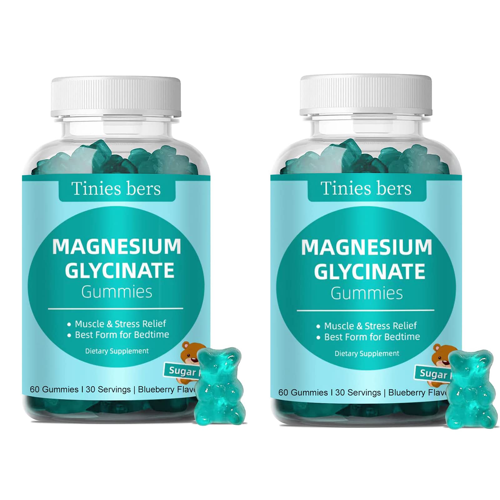 Front view of Magnesium Glycinate Gummies bottle with 120-count