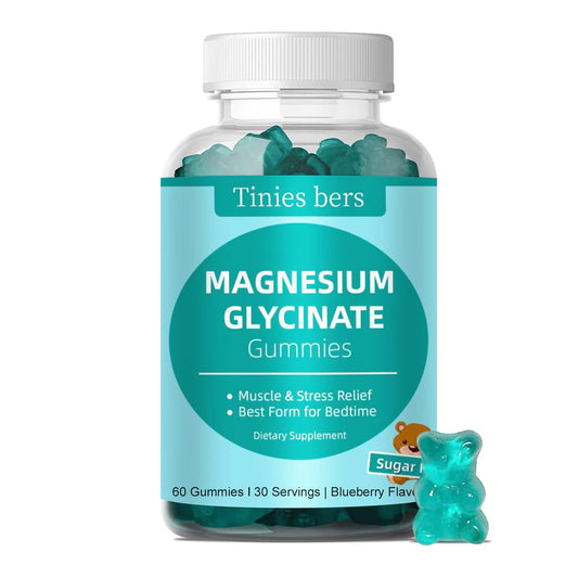 Bottle of Magnesium Glycinate Gummies 500mg front view