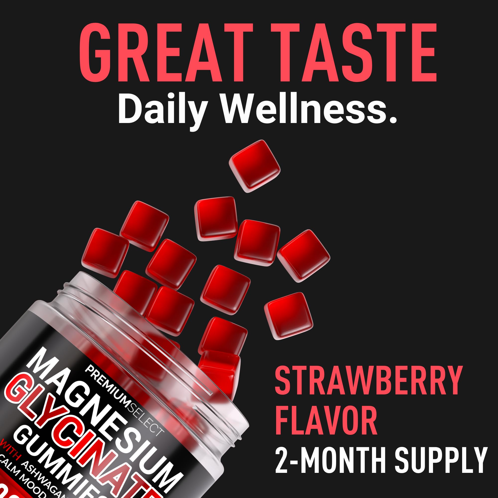 Icons indicating vegan, sugar-free, gluten-free, and non-GMO