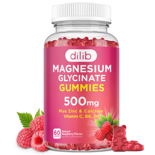 Raspberry Magnesium Glycinate Gummies bottle front