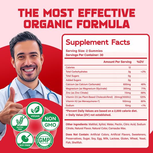 Front packaging of Magnesium Glycinate Gummies 60 Strawberry Chews
