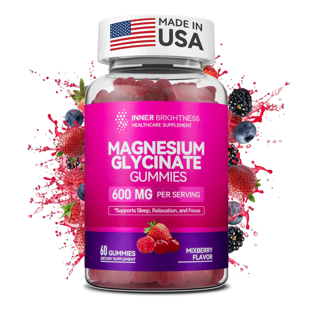 Berry-flavored magnesium glycinate gummies bottle
