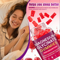 Close-up of Magnesium Glycinate Gummies bottle