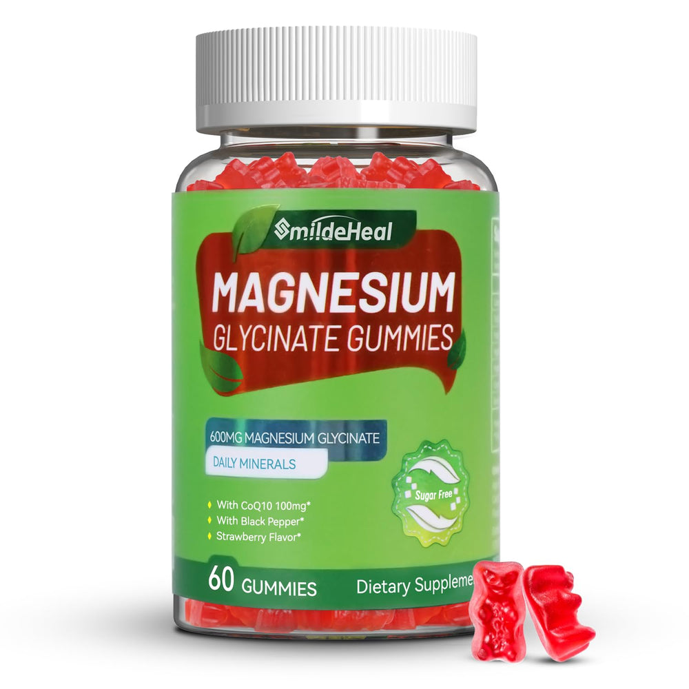 SmildeHeal Magnesium Glycinate Gummies 600mg strawberry flavor