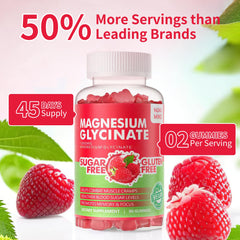 Close-up of raspberry-flavored magnesium glycinate gummy